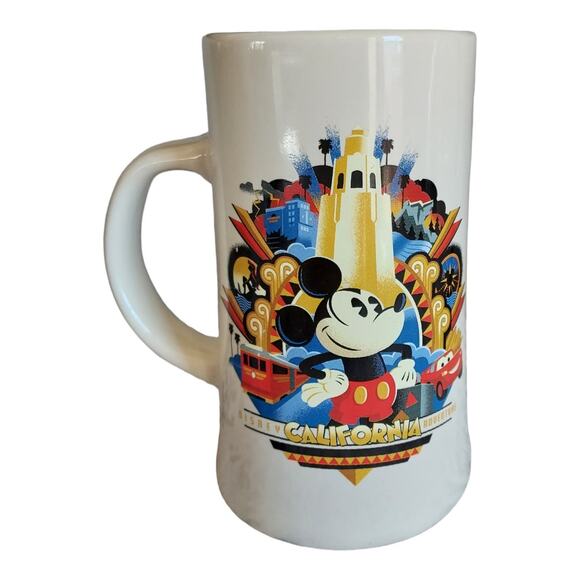 Disney Parks California Adventure Mickey Mouse Tall Ceramic Mug Cup NWT - Picture 1 of 5